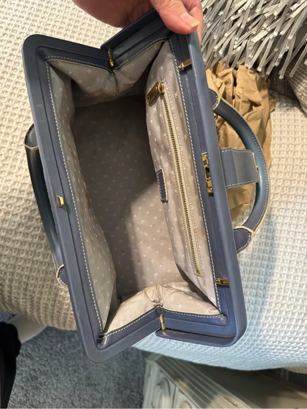 LV Vintage Blue Suhali Leather L’Ingenieux PM Satchel with COA